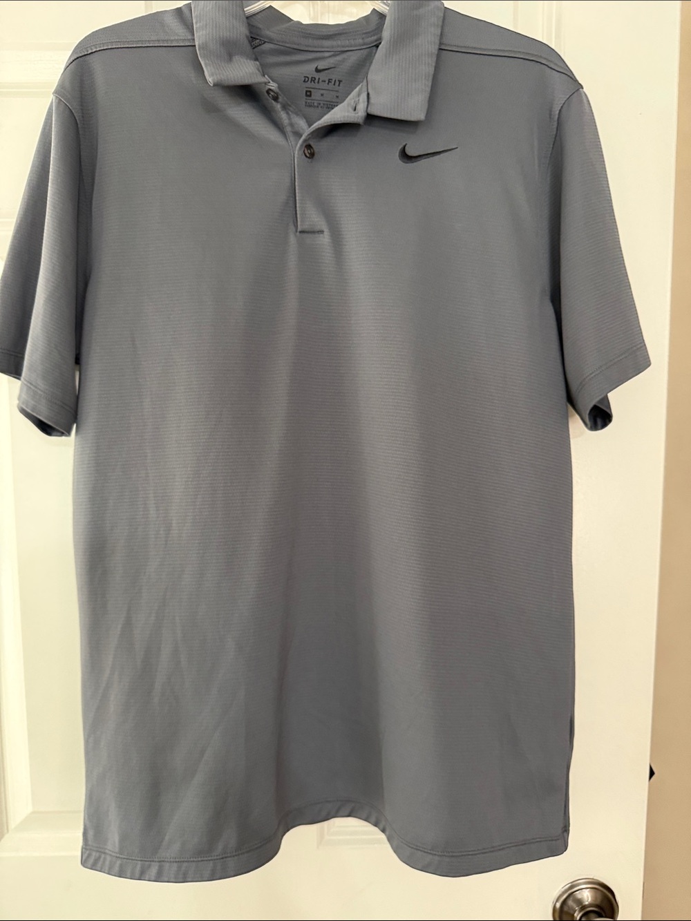 Nike Men’s Dri-FIT Polo - Light Gray with Black Swoosh